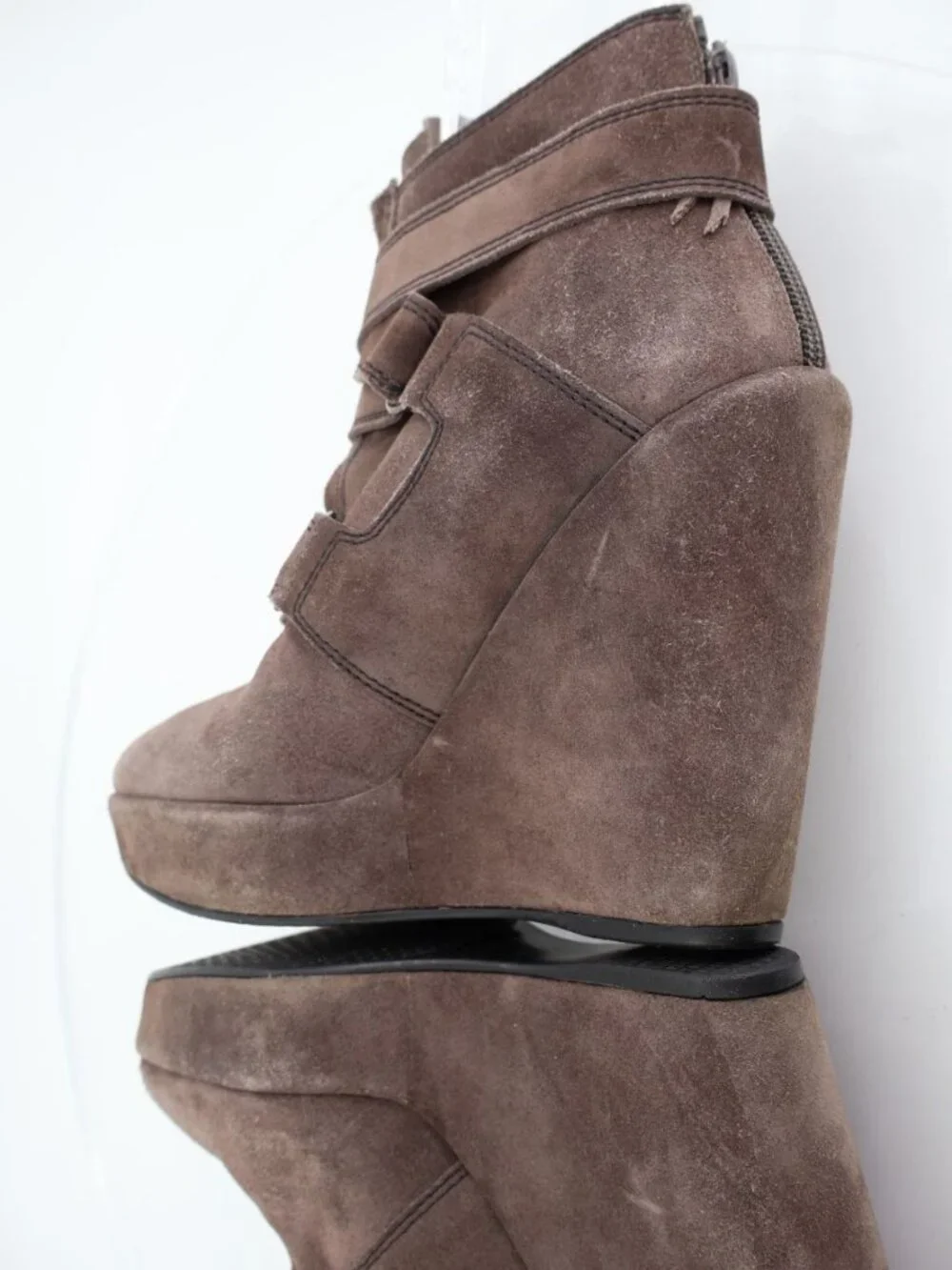 Stuart Weitzman Boots Womens 7.5 Wildchild Ankle Booties Brown Suede Strappy